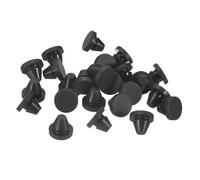 TA-VIGOR 25Pcs Silicone Snap in Locking Hole Plugs, Rubber Panel Seal Cover Flush Type Panel Round for 7-8mm Hole, Hole Stoppers for Kitchen Rubber Bulkheads Waterproof Sealing Plugs, Black