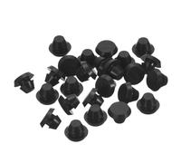 TA-VIGOR 25Pcs Silicone Snap in Locking Hole Plugs, Rubber Panel Seal Cover Flush Type Panel Round for 5-5.5mm Hole, Hole Stoppers for Kitchen Rubber Bulkheads Waterproof Sealing Plugs, Black