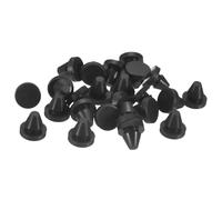 TA-VIGOR 25Pcs Silicone Snap in Locking Hole Plugs, Rubber Panel Seal Cover Flush Type Panel Round for 6-7mm Hole, Hole Stoppers for Kitchen Rubber Bulkheads Waterproof Sealing Plugs, Black