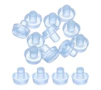 TA-VIGOR 28Pcs Clear PVC Glass Table Top Bumpers with Stem 6mm/0.24" - Anti Slip Furniture Grippers for 1/4 Hole, Large Rubber Bumper Pads for Cabinet Doors, Drawers and Glass Tables