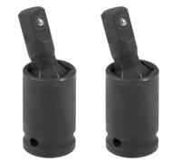 TA-VIGOR 2Pcs 1/4" Drive Universal Joint Swivel Deep Impact Socket Set, Heavy-Duty CR-V Socket Adapter, 360° U-Joint for Ratchets, Socket Sets, Manual & Automotive Wrench Tools