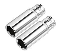 TA-VIGOR 2Pcs 1/4 Inch Drive 12mm 6-Point Deep Socket, Metric, Cr-V Drive Socket for Auto Repairing and Household