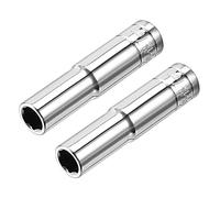 TA-VIGOR 2Pcs 1/4 Inch Drive 7mm 6-Point Deep Socket, Metric, Cr-V Drive Socket for Auto Repairing and Household