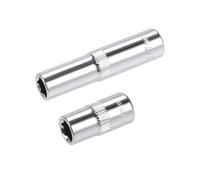 TA-VIGOR 2Pcs 1/4-Inch Drive by 7mm Deep and Shallow Socket, Cr-V Drive Socket, 6-Point, Metric for Auto Repairing and Household