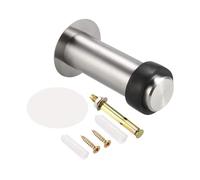 TA-VIGOR 2pcs 100mm Height Floor Mounted Door Stopper with Rubber Buffer, Brushed Stainless Steel Cylindrical Door Stop Modern Style Door Protector for Rooms, Front Doors, Patios, Garages, Offices