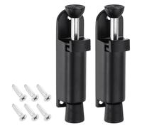 TA-VIGOR 2pcs 114mm/4.49" Spring Loaded Kickdown Door Stopper with Non-Slip Rubber Foot, Foot Pedal Door Stop Holder No-Bend Operation for Rooms, Front Doors, Patios, Garages, Offices (Black)