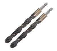TA-VIGOR 2Pcs 12.5mm Hex Shank Twist Drill Bit Set, 1/4 Inch Shank HSS High Speed Steel Drill Bit Set Quick Change Twist Drill Bits for Woodworking, Plastic and Metal