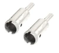 TA-VIGOR 2Pcs 15mm Diamond Drill Bit Hole Saw, Hollow Core Drill Bit Hole Saw, Diamond Coated Carving Drilling Bits for Glass Ceramics Porcelain Tile Stone Granite Marble