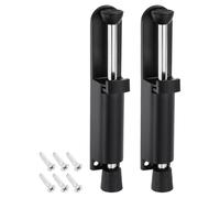 TA-VIGOR 2pcs 162mm/6.38" Spring Loaded Kickdown Door Stopper with Non-Slip Rubber Foot, Foot Pedal Door Stop Holder No-Bend Operation for Rooms, Front Doors, Patios, Garages, Offices (Black)