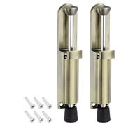 TA-VIGOR 2pcs 162mm/6.38" Spring Loaded Kickdown Door Stopper with Non-Slip Rubber Foot, Foot Pedal Door Stop Holder No-Bend Operation for Rooms, Front Doors, Patios, Garages, Offices (Bronze)