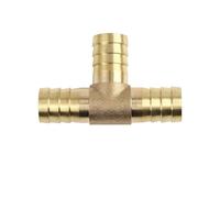 TA-VIGOR 2Pcs 16mm Brass T-Barb Splicer Connector, 3-Way Fuel Hose Barbed Fitting, T-Shaped Tube Splitter for Water, Fuel, Gas, Air and Oil Lines