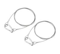 TA-VIGOR 2Pcs 1m Stainless Steel Safety Cable, 1.5mm Flexible Wire Rope with Double Loops and Hook, Security Chains for Stage Lighting, Luggage, Outdoor Use