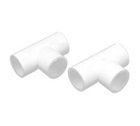 TA-VIGOR 2Pcs 20mm PVC Pipe Fittings, Slip Tee T-Shaped 3 Way Coupling Connector Joints, Garden Water Pipe Adapter for Plumbing and Irrigation System Connections,White