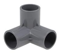 TA-VIGOR 2Pcs 25mm PVC Pipe Fittings, 3 Way Elbow Tee Slip Corner Connectors, Plastic Right Angle Joint Fittings for Irrigation Watering Systems and Garden Pipe Connections, Gray