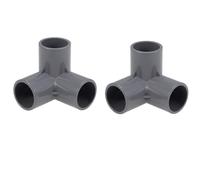 TA-VIGOR 2Pcs 3-Way Elbow PVC Pipe Fitting Furniture Grade 25mm Size Tee Corner Fittings Grey