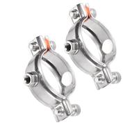 TA-VIGOR 2Pcs 304 Stainless Steel Adjustable Pipe Support Bracket, Wall and Ceiling Mount Pipe Clamp Brackets for 48-51mm Pipes, Heavy Duty Tube Clamps and Metal Pipe Supports with M8 Nut Fixing