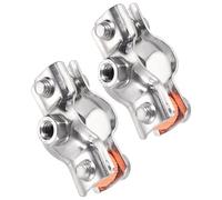 TA-VIGOR 2Pcs 304 Stainless Steel Adjustable Pipe Support Bracket, Wall and Ceiling Mount Pipe Clamp Brackets for 20-22mm Pipes, Heavy Duty Tube Clamps and Metal Pipe Supports with M8 Nut Fixing