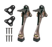 TA-VIGOR 2pcs 4 Inch Kickdown Door Stopper with One-Touch Pedal Height-Adjustable and Rubber Tip, Zinc Alloy Heavy Duty Door Stop Holder for Rooms, Front Doors, Patios, Garages, Offices (Red Bronze)