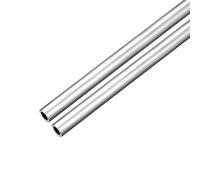 TA-VIGOR 2Pcs 6063 Aluminum Round Tube 6mm OD 4mm ID 300mm Length Metal Seamless Straight Tubing for DIY Crafts Silver