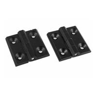 TA-VIGOR 2pcs 60x60mm Reinforced Zinc Alloy Folding Hinge, Ball Bearing Metal Hinges for Door, Cabinet, Box, Drawer & Gate Black