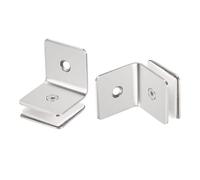TA-VIGOR 2pcs 8-12mm 90 Degree Square Glass Clamp, Stainless Steel Single Side Corner Bracket Clip for Frameless Shower Doors & Partitions, for Fences in Swimming Pools & Balconies