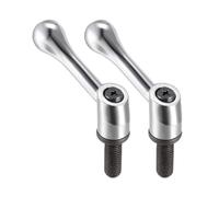 TA-VIGOR 2Pcs Adjustable Clamping Lever Handles, M10 x 25mm Locking Quick Release Push Button Ratchet Screw Knobs, Alloy Steel Male Thread Stud Bolts Handle for Machinery & Equipment