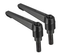 TA-VIGOR 2Pcs Adjustable Clamping Lever Handles, M10 x 25mm Locking Quick Release Push Button Ratchet Screw Knobs, Aluminum Alloy Male Thread Stud Bolts Handle for Machinery & Equipment