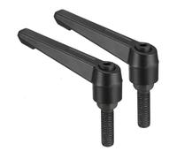TA-VIGOR 2Pcs Adjustable Clamping Lever Handles, M10 x 35mm Locking Quick Release Push Button Ratchet Screw Knobs, Aluminum Alloy Male Thread Stud Bolts Handle for Machinery & Equipment