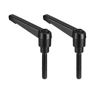 TA-VIGOR 2Pcs Adjustable Clamping Lever Handles, M6 x 25mm Locking Quick Release Push Button Ratchet Screw Knobs, Aluminum Alloy Male Thread Stud Bolts Handle for Machinery & Equipment