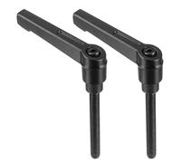 TA-VIGOR 2Pcs Adjustable Clamping Lever Handles, M6 x 50mm Locking Quick Release Push Button Ratchet Screw Knobs, Aluminum Alloy Male Thread Stud Bolts Handle for Machinery & Equipment