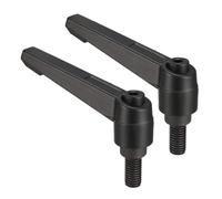 TA-VIGOR 2Pcs Adjustable Clamping Lever Handles, M8 x 16mm Locking Quick Release Push Button Ratchet Screw Knobs, Aluminum Alloy Male Thread Stud Bolts Handle for Machinery & Equipment