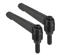 TA-VIGOR 2Pcs Adjustable Clamping Lever Handles, M8 x 20mm Locking Quick Release Push Button Ratchet Screw Knobs, Aluminum Alloy Male Thread Stud Bolts Handle for Machinery & Equipment