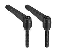 TA-VIGOR 2Pcs Adjustable Clamping Lever Handles, M8 x 40mm Locking Quick Release Push Button Ratchet Screw Knobs, Aluminum Alloy Male Thread Stud Bolts Handle for Machinery & Equipment