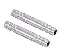 TA-VIGOR 2Pcs Barb Hose Fittings, 8mm x 50mm Straight Coupler Air Hose Connectors Splicer Stainless Steel Quick Adapter for Air Pipe, Fuel Line, Water Pipe