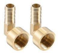 TA-VIGOR 2Pcs Brass Hose Barb Fitting Elbow, 12mm Barbed x G1/2 Female 90 Degree Pipe Connector Adapter for Water Fuel Air