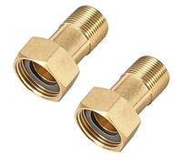 TA-VIGOR 2Pcs Brass Pipe Fitting Hex Nipple, 3/4 Male x G1 Female Threaded Connector Water Meter Coupling 38mm Length