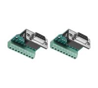 TA-VIGOR 2pcs D-sub DB9 Breakout Board Connector 9 Pin 2 Row Female Plug RS232 Serial Port Solderless Terminal Block Adapter for CNC PC Printer