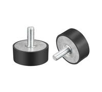 TA-VIGOR 2Pcs M10 Anti-Vibration Isolator, 50 x 20mm Rubber Mounts Shock Absorber Damper, M10*27 Thread Cylindrical Rubber Vibration Isolation Mounts for Motor Generator Compressor