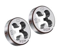 TA-VIGOR 2pcs M10 x 1.0 Metric Adjustable Threading Die, Alloy Tool Steel Right Hand Round Die for Processing, Correcting or Cleaning External Threads (Metal, Plastic)