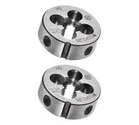 TA-VIGOR 2pcs M10 x 1.25 Metric Adjustable Threading Die, Alloy Tool Steel Left Hand Round Die for Processing, Correcting or Cleaning External Threads (Metal, Plastic)
