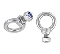 TA-VIGOR 2Pcs M10 x 18mm Lifting Long Eye Bolt, 304 Stainless Steel Wall Expansion Anchor Bolts, Masonry Concrete Screws Shoulder Eyebolt Lifting Ring with Nuts Washers for Hanging Hammock Article