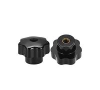 TA-VIGOR 2Pcs M10 x 40mm Female Thread Star Knob, Star Knob Grip Handle Bakelite Clamping Knob with Brass Insert for Machinery Latche(Black)