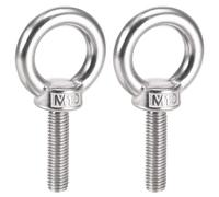TA-VIGOR 2Pcs M10 x 40mm Lifting Long Eye Bolt, 304 Stainless Steel Wall Expansion Anchor Bolts, Masonry Concrete Screws Shoulder Eyebolt Lifting Ring for Hanging Hammock Article