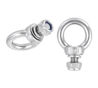 TA-VIGOR 2Pcs M12 x 20mm Lifting Long Eye Bolt, 304 Stainless Steel Wall Expansion Anchor Bolts, Masonry Concrete Screws Shoulder Eyebolt Lifting Ring with Nuts Washers for Hanging Hammock Article