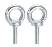 TA-VIGOR 2Pcs M12 x 50mm Lifting Long Eye Bolt, Q235 Carbon Steel Wall Expansion Anchor Bolts, Masonry Concrete Screws Shoulder Eyebolt Lifting Ring for Hanging Hammock Article