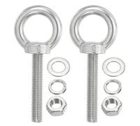 TA-VIGOR 2Pcs M12 x 70mm Lifting Long Eye Bolt, 304 Stainless Steel Wall Expansion Anchor Bolts, Masonry Concrete Screws Shoulder Eyebolt Lifting Ring with Nuts Washers for Hanging Hammock Article