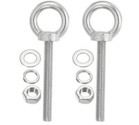 TA-VIGOR 2Pcs M12 x 80mm Lifting Long Eye Bolt, 304 Stainless Steel Wall Expansion Anchor Bolts, Masonry Concrete Screws Shoulder Eyebolt Lifting Ring with Nuts Washers for Hanging Hammock Article