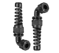 TA-VIGOR 2Pcs M16 Cable Gland 6mm-10mm Wire Hole 90 Degree Waterproof Nylon Connector Joint Adjustable Locknut with Strain Relief Black