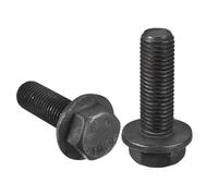 TA-VIGOR 2Pcs M16 x 50mm Hex Flange Bolts, 10.9 Grade Carbon Steel Hex Head Screws, Flanged Hexagon Bolts for Construction, Machine Tools, and DIY Projects Black