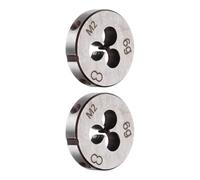 TA-VIGOR 2pcs M2 x 0.4 Metric Adjustable Threading Die, Alloy Tool Steel Left Hand Round Die for Processing, Correcting or Cleaning External Threads (Metal, Plastic)